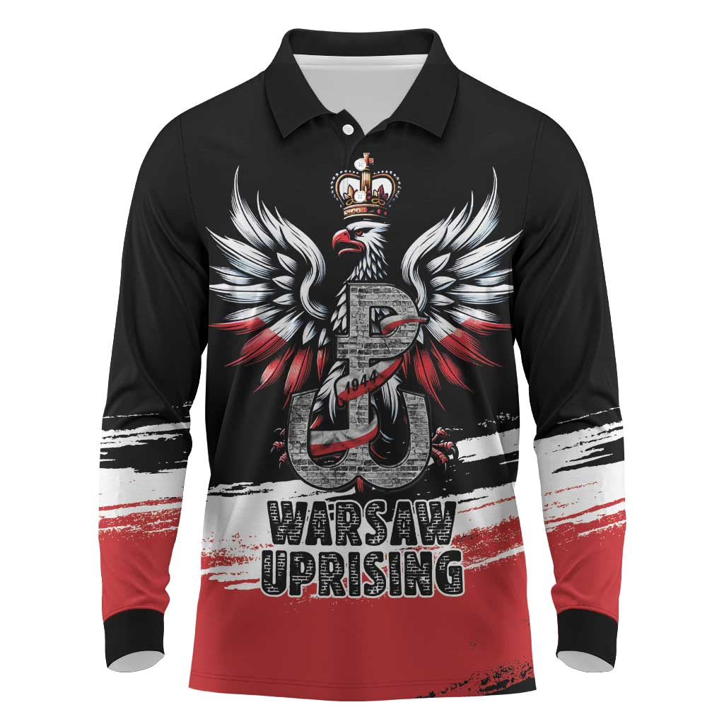 Warsaw Uprising 1944 Long Sleeve Polo Shirt Polska Walczy Kotwica