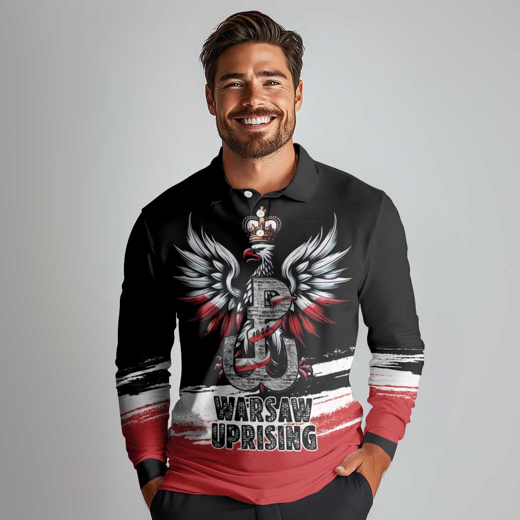 Warsaw Uprising 1944 Long Sleeve Polo Shirt Polska Walczy Kotwica