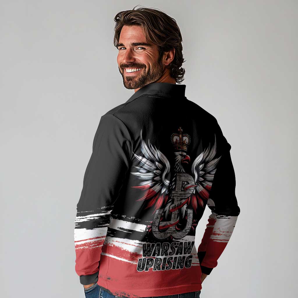 Warsaw Uprising 1944 Long Sleeve Polo Shirt Polska Walczy Kotwica