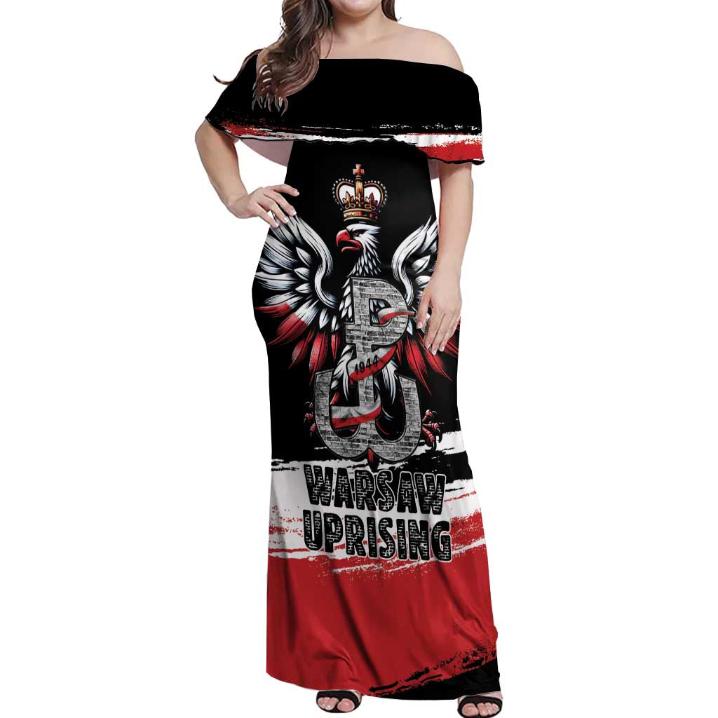 Warsaw Uprising 1944 Off Shoulder Maxi Dress Polska Walczy Kotwica