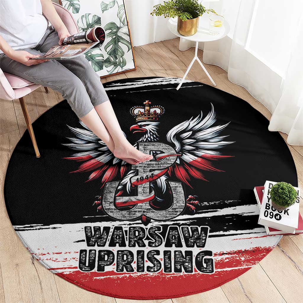 Warsaw Uprising 1944 Round Carpet Polska Walczy Kotwica