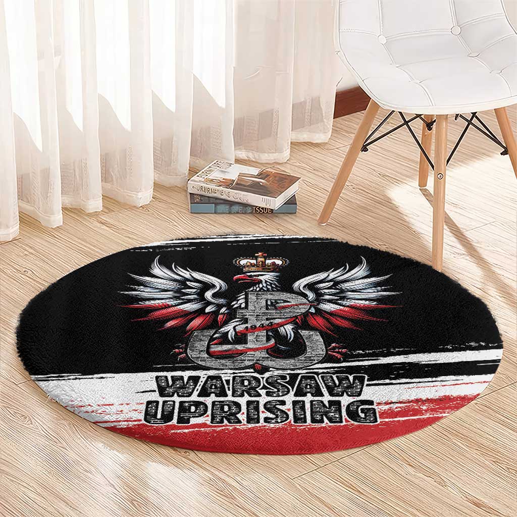 Warsaw Uprising 1944 Round Carpet Polska Walczy Kotwica