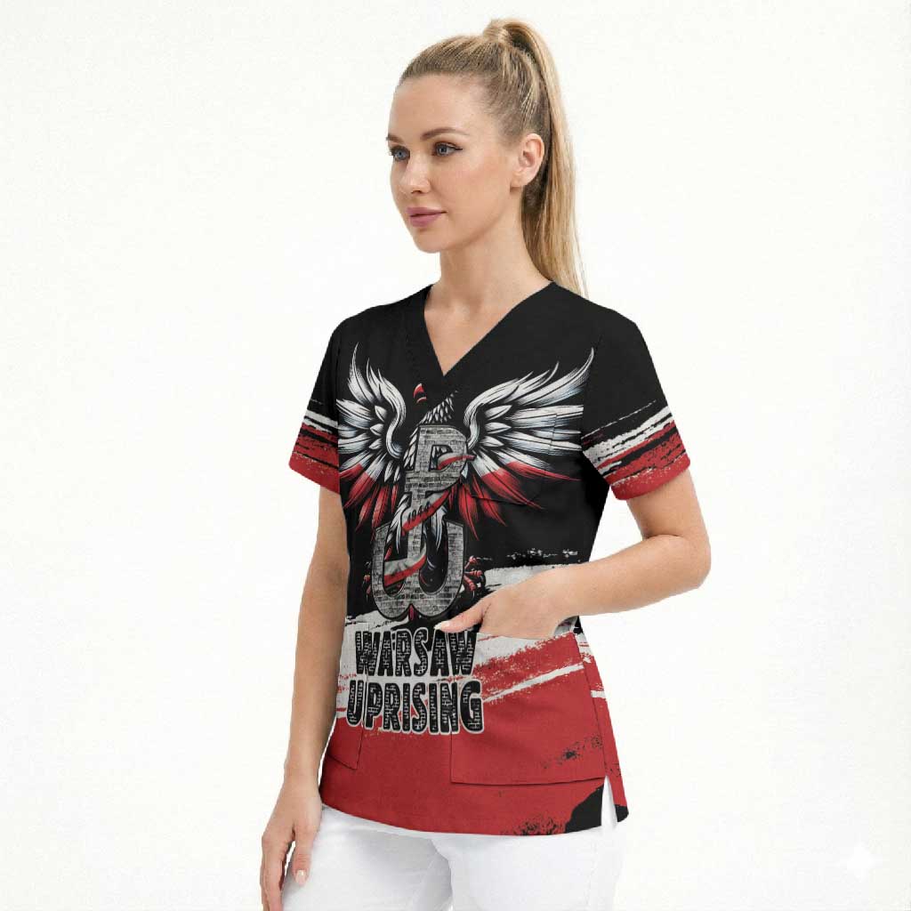 Warsaw Uprising 1944 Scrub Top Polska Walczy Kotwica