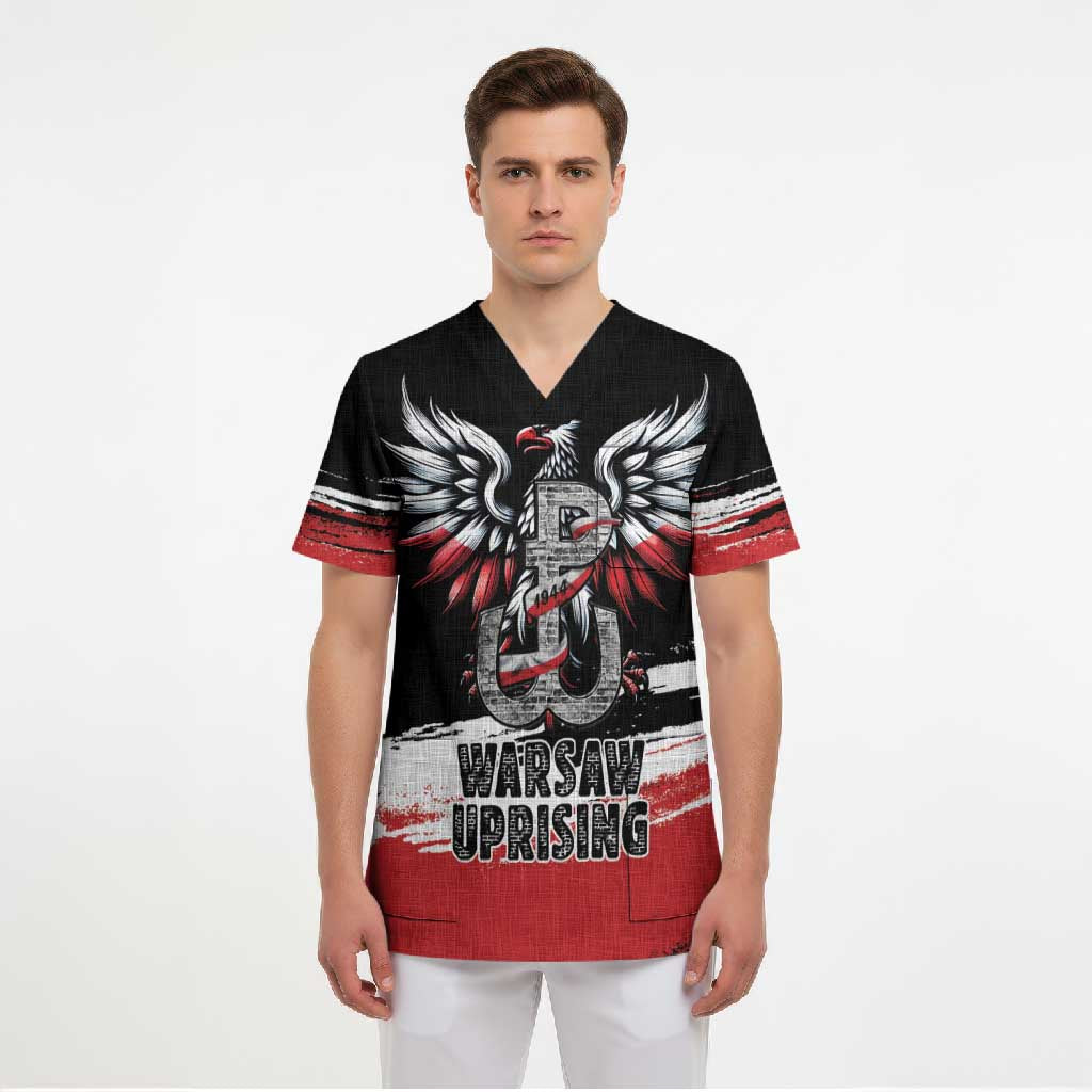 Warsaw Uprising 1944 Scrub Top Polska Walczy Kotwica