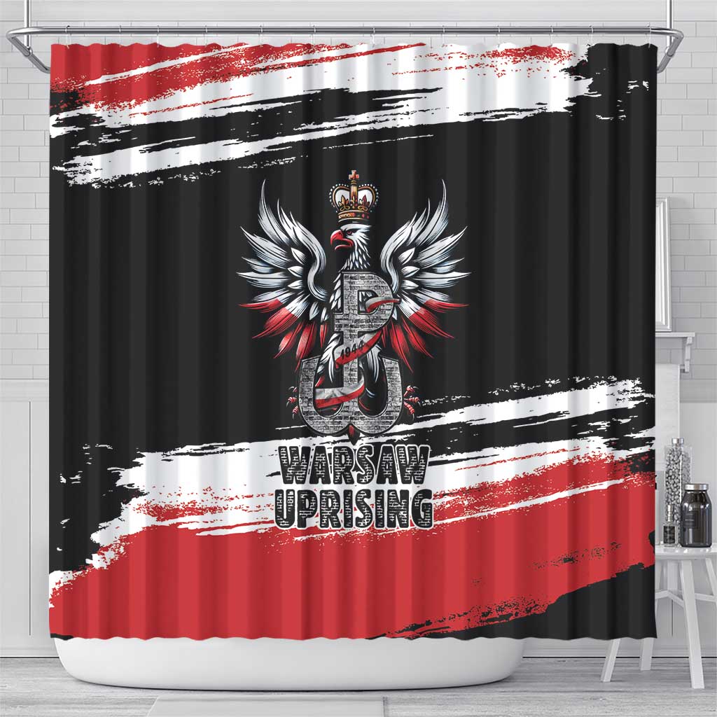 Warsaw Uprising 1944 Shower Curtain Polska Walczy Kotwica