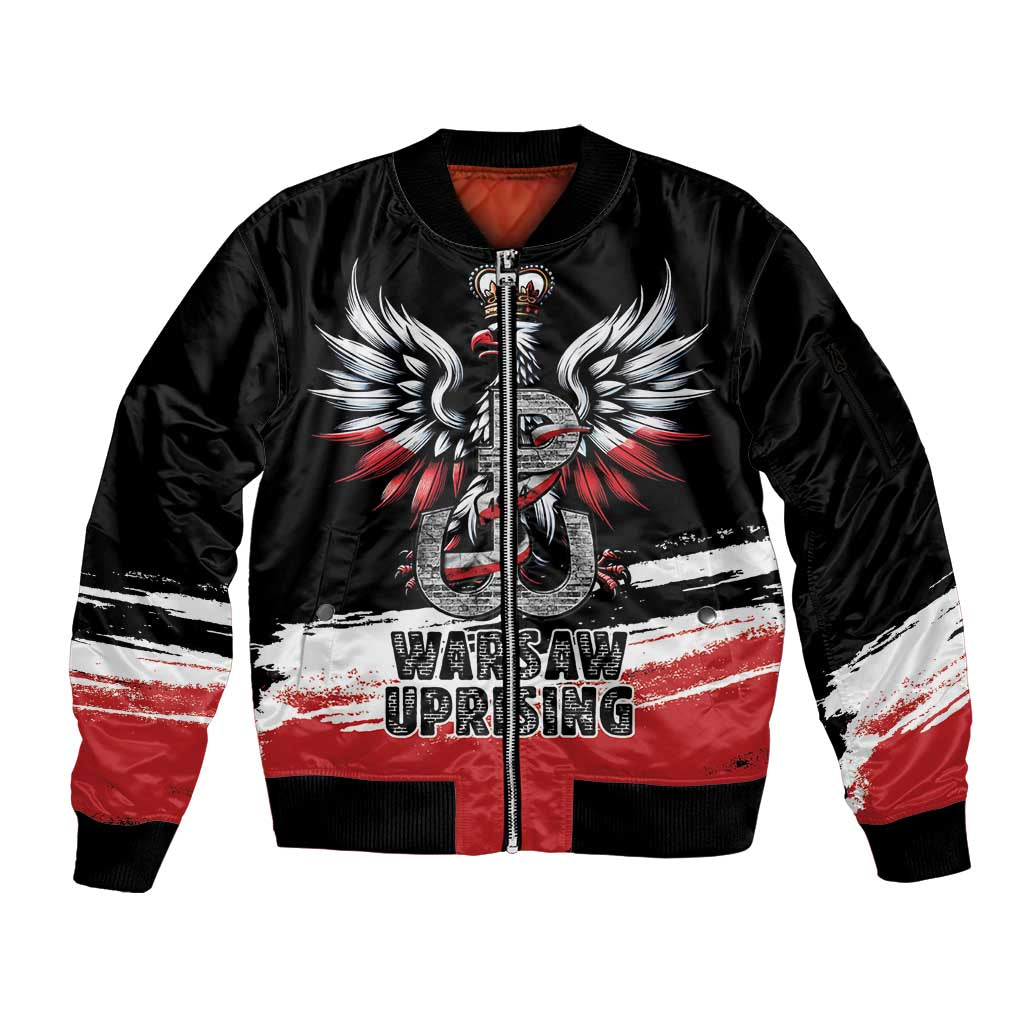 Warsaw Uprising 1944 Sleeve Zip Bomber Jacket Polska Walczy Kotwica