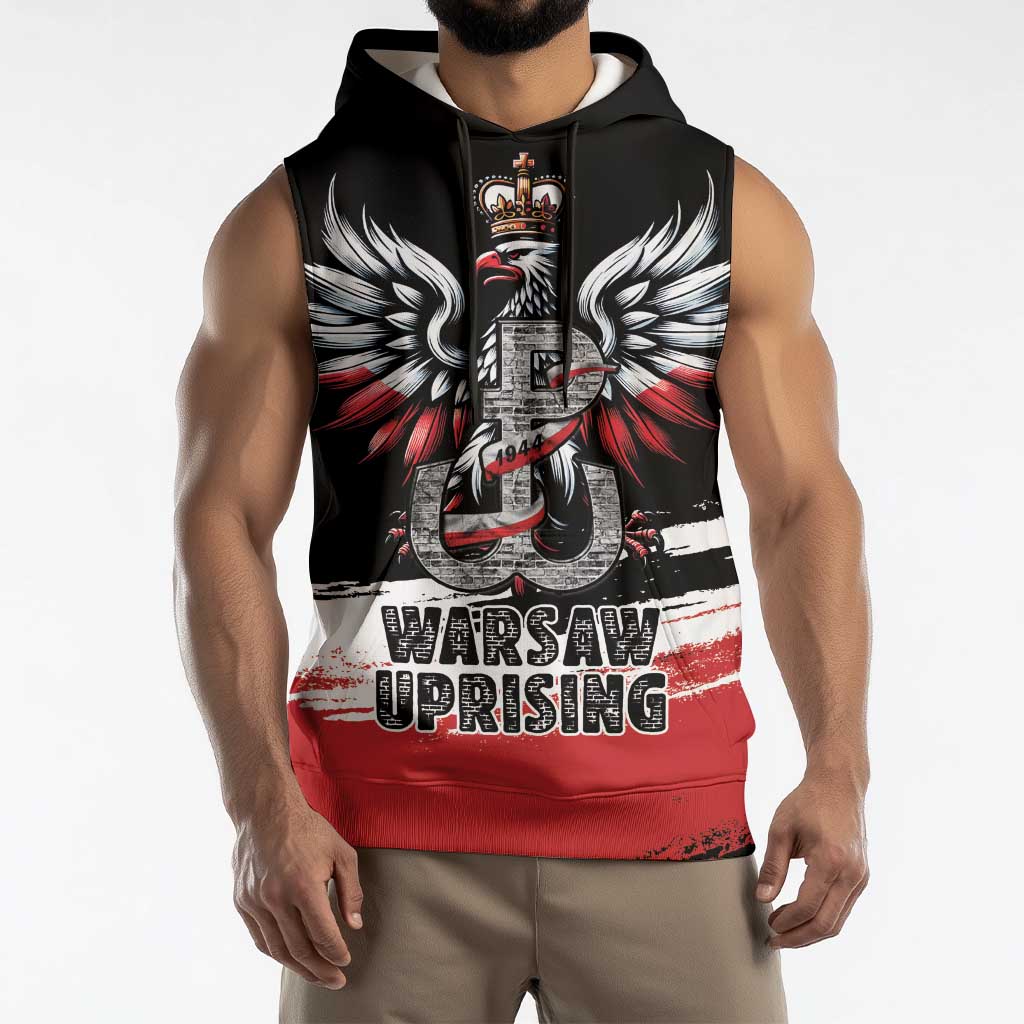Warsaw Uprising 1944 Sleeveless Hoodie Polska Walczy Kotwica