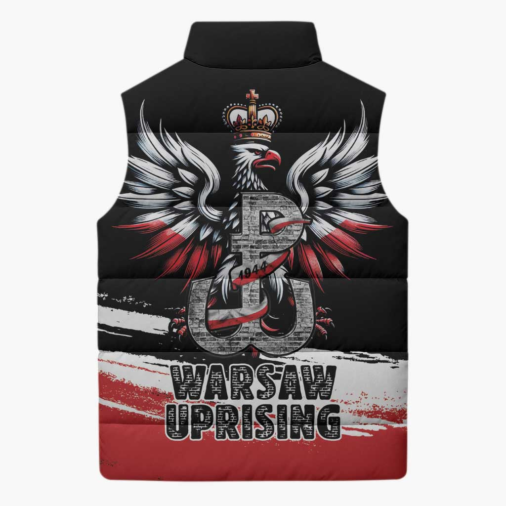 Warsaw Uprising 1944 Sleeveless Puffer Jacket Polska Walczy Kotwica