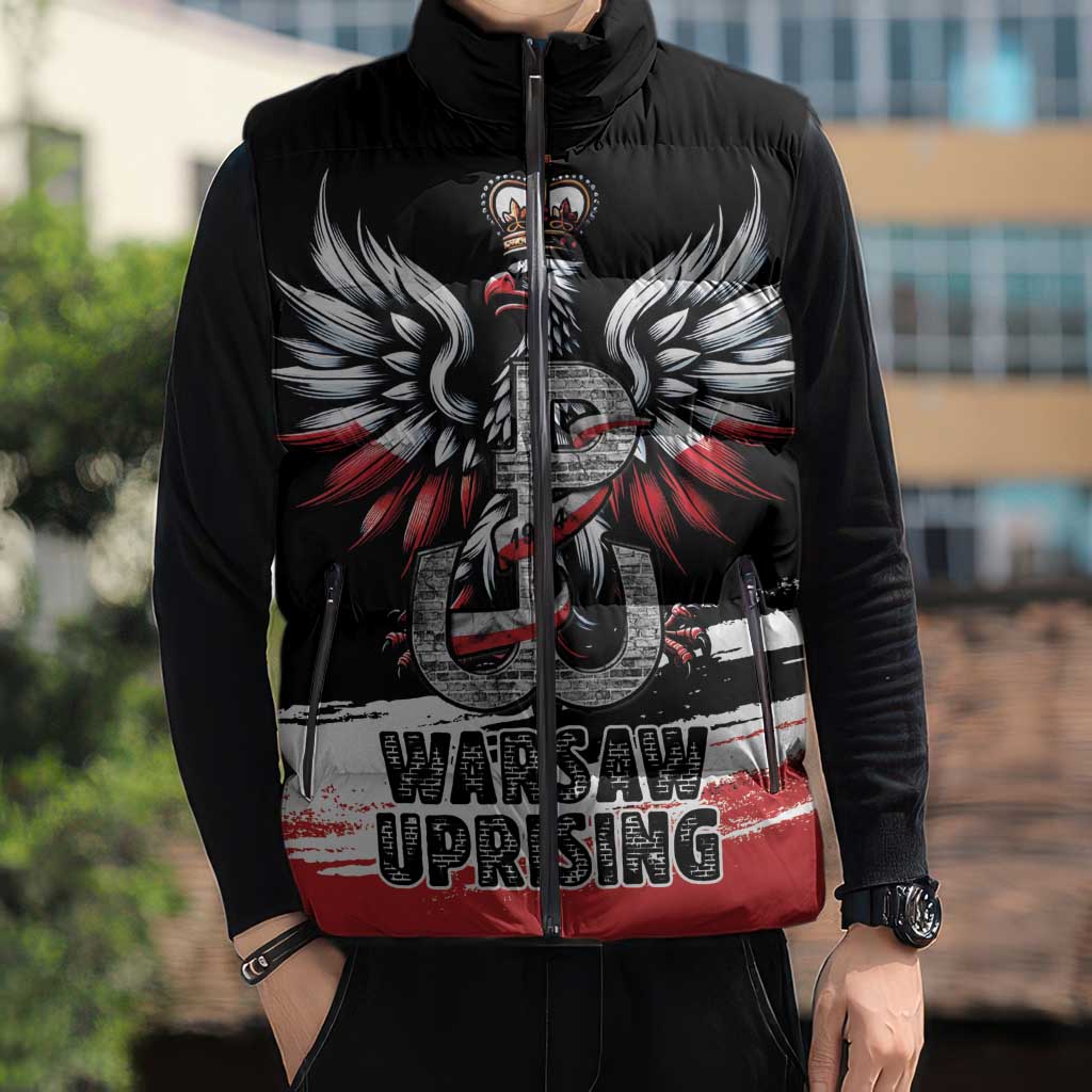 Warsaw Uprising 1944 Sleeveless Puffer Jacket Polska Walczy Kotwica