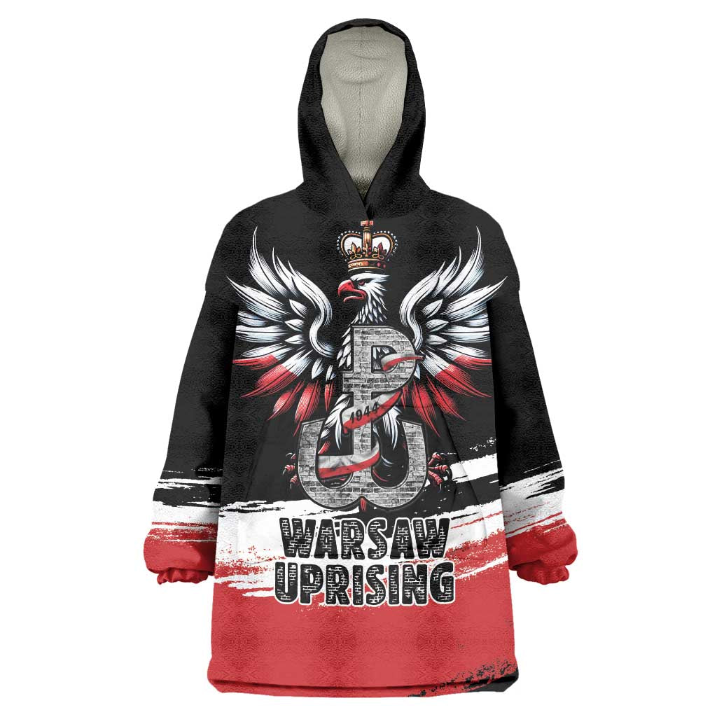 Warsaw Uprising 1944 Wearable Blanket Hoodie Polska Walczy Kotwica