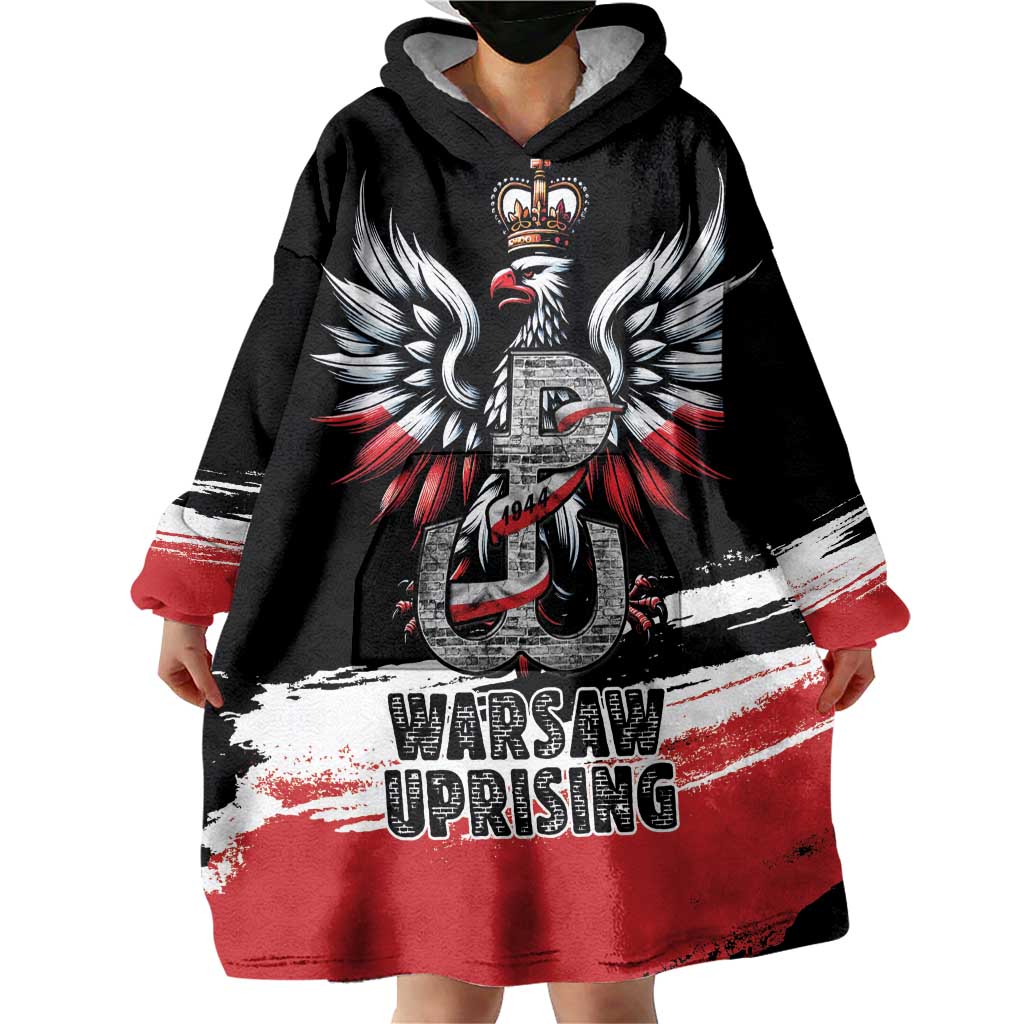 Warsaw Uprising 1944 Wearable Blanket Hoodie Polska Walczy Kotwica