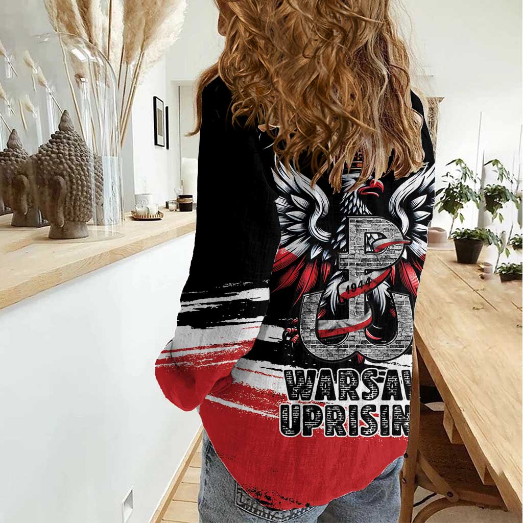 Warsaw Uprising 1944 Women Casual Shirt Polska Walczy Kotwica