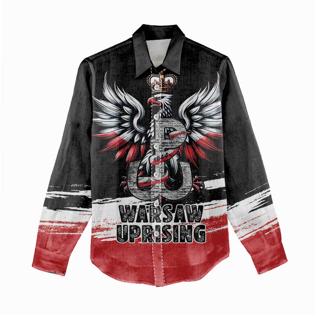 Warsaw Uprising 1944 Women Casual Shirt Polska Walczy Kotwica