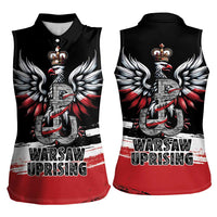 Warsaw Uprising 1944 Women Sleeveless Polo Shirt Polska Walczy Kotwica