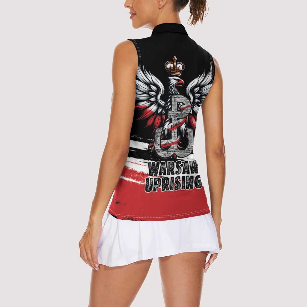 Warsaw Uprising 1944 Women Sleeveless Polo Shirt Polska Walczy Kotwica