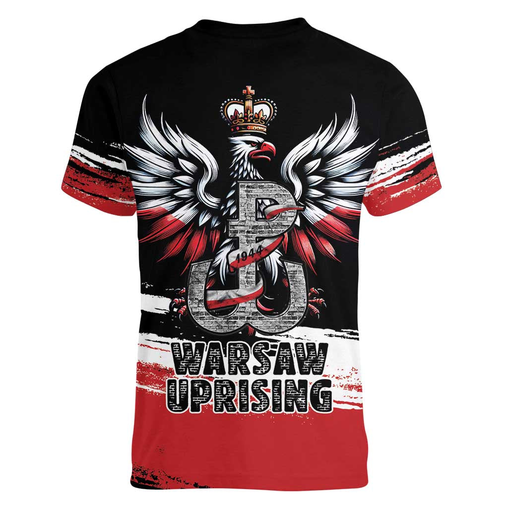 Warsaw Uprising 1944 Women V-Neck T-Shirt Polska Walczy Kotwica