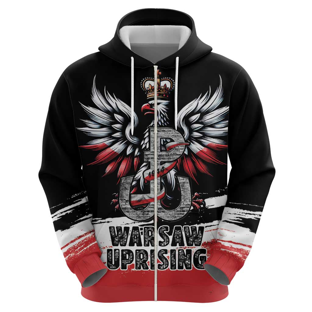 Warsaw Uprising 1944 Zip Hoodie Polska Walczy Kotwica