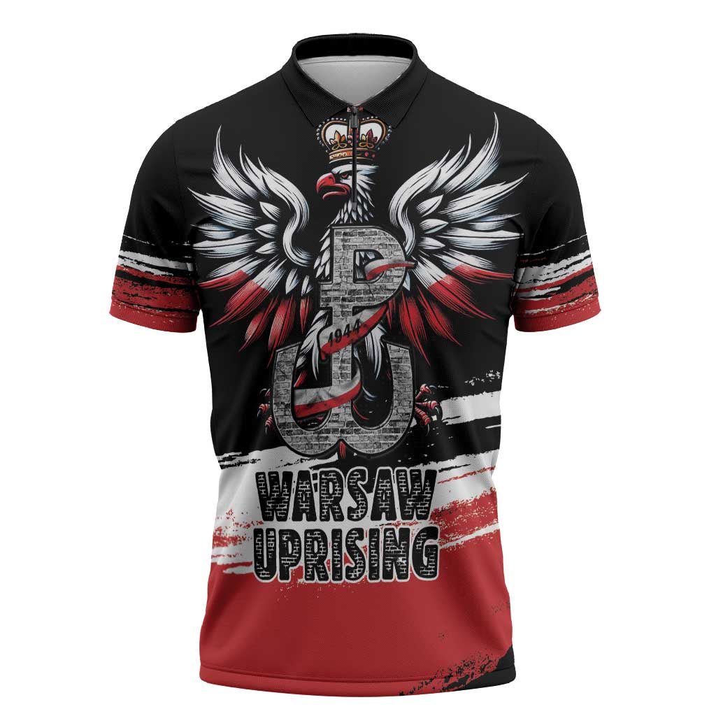 Warsaw Uprising 1944 Zipper Polo Shirt Polska Walczy Kotwica
