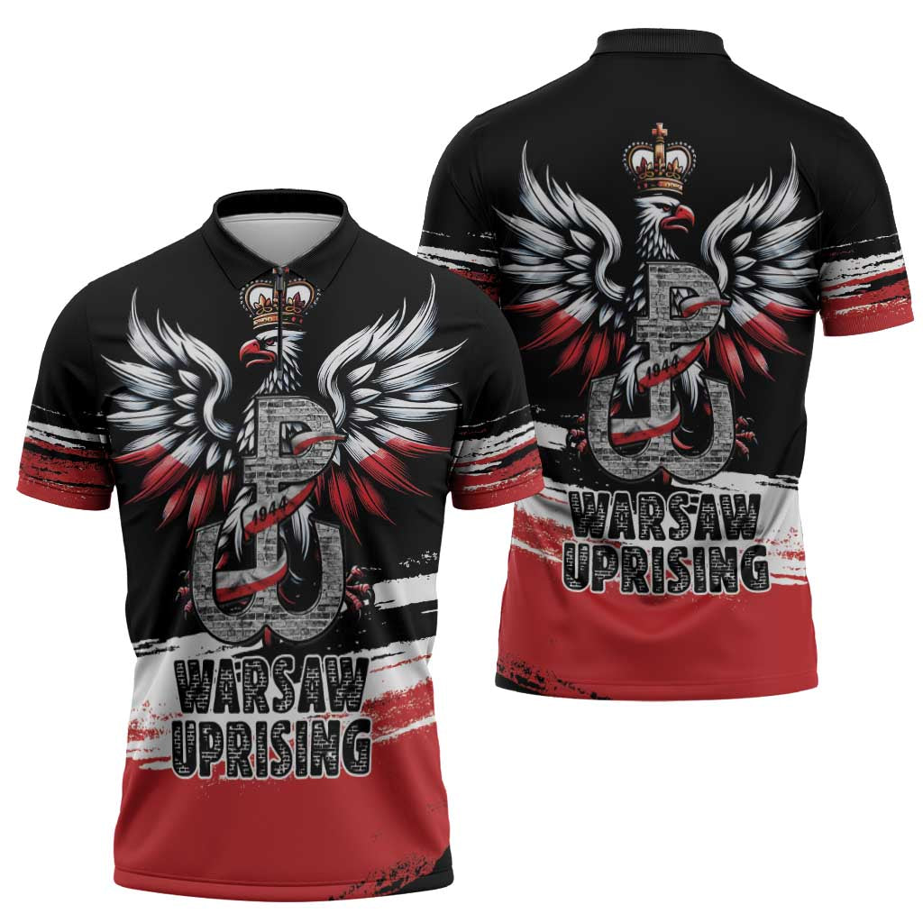 Warsaw Uprising 1944 Zipper Polo Shirt Polska Walczy Kotwica