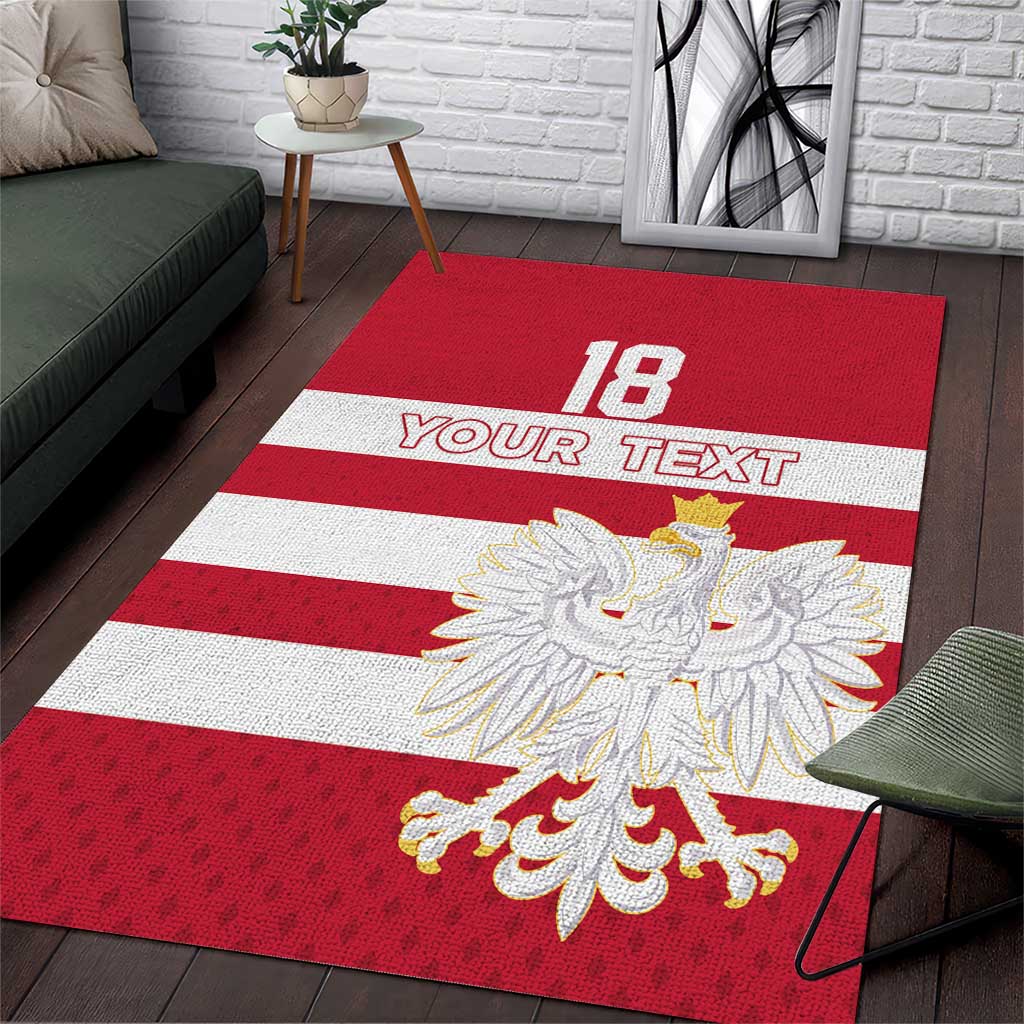 Custom Poland Rugby Area Rug Biało-czerwoni Go Champion
