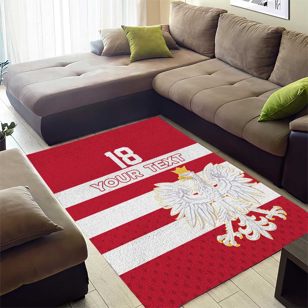 Custom Poland Rugby Area Rug Biało-czerwoni Go Champion