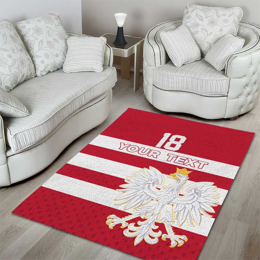 Custom Poland Rugby Area Rug Biało-czerwoni Go Champion