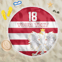 Custom Poland Rugby Beach Blanket Biało-czerwoni Go Champion