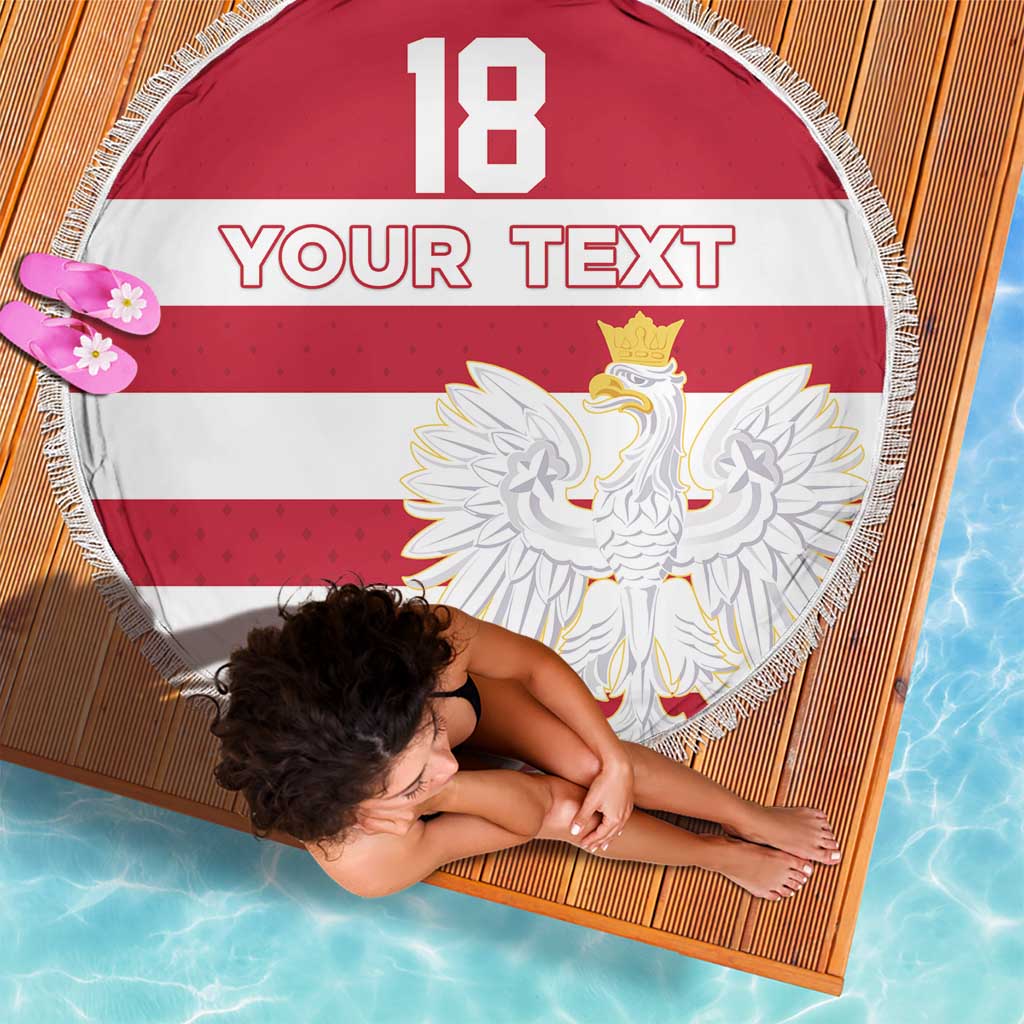 Custom Poland Rugby Beach Blanket Biało-czerwoni Go Champion