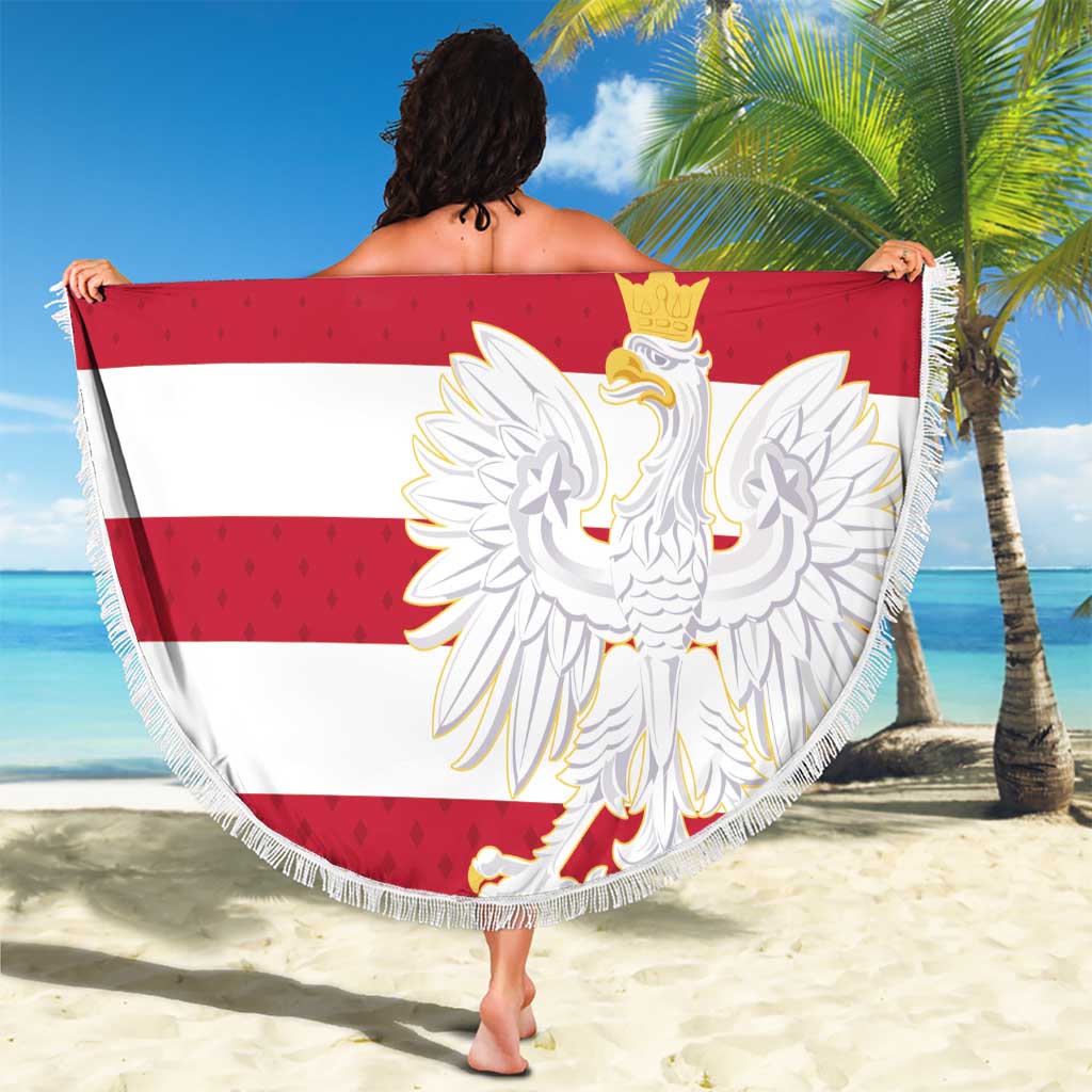 Custom Poland Rugby Beach Blanket Biało-czerwoni Go Champion