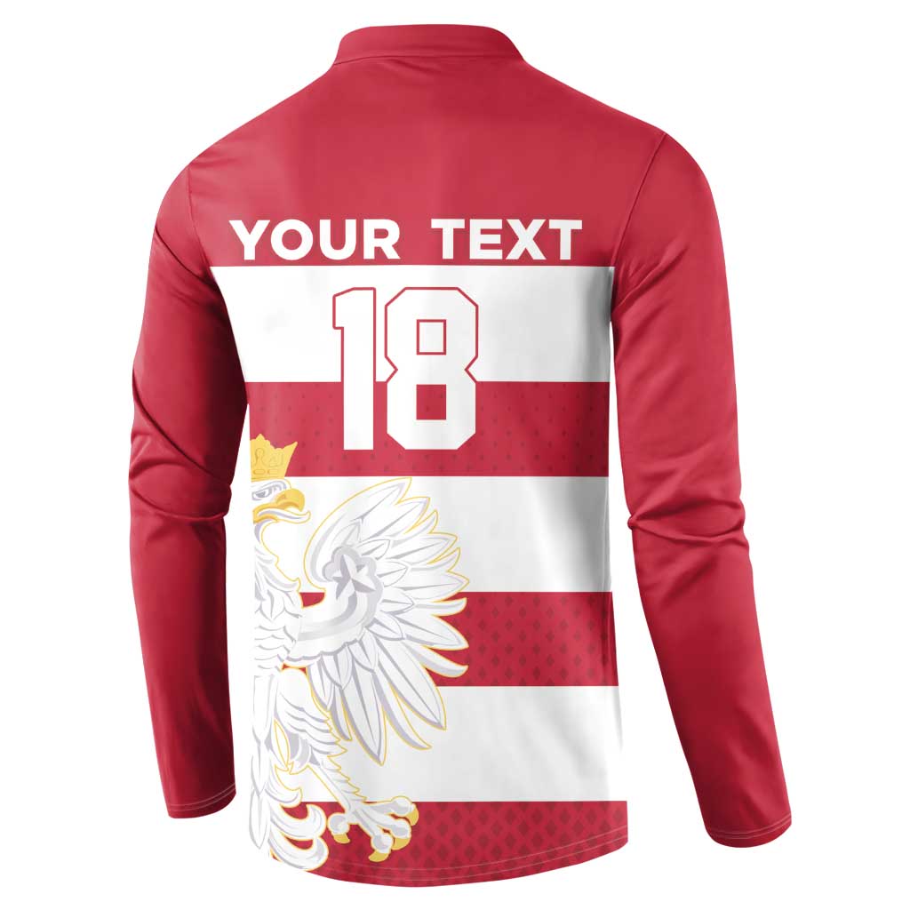 Custom Poland Rugby Button Sweatshirt Biało-czerwoni Go Champion