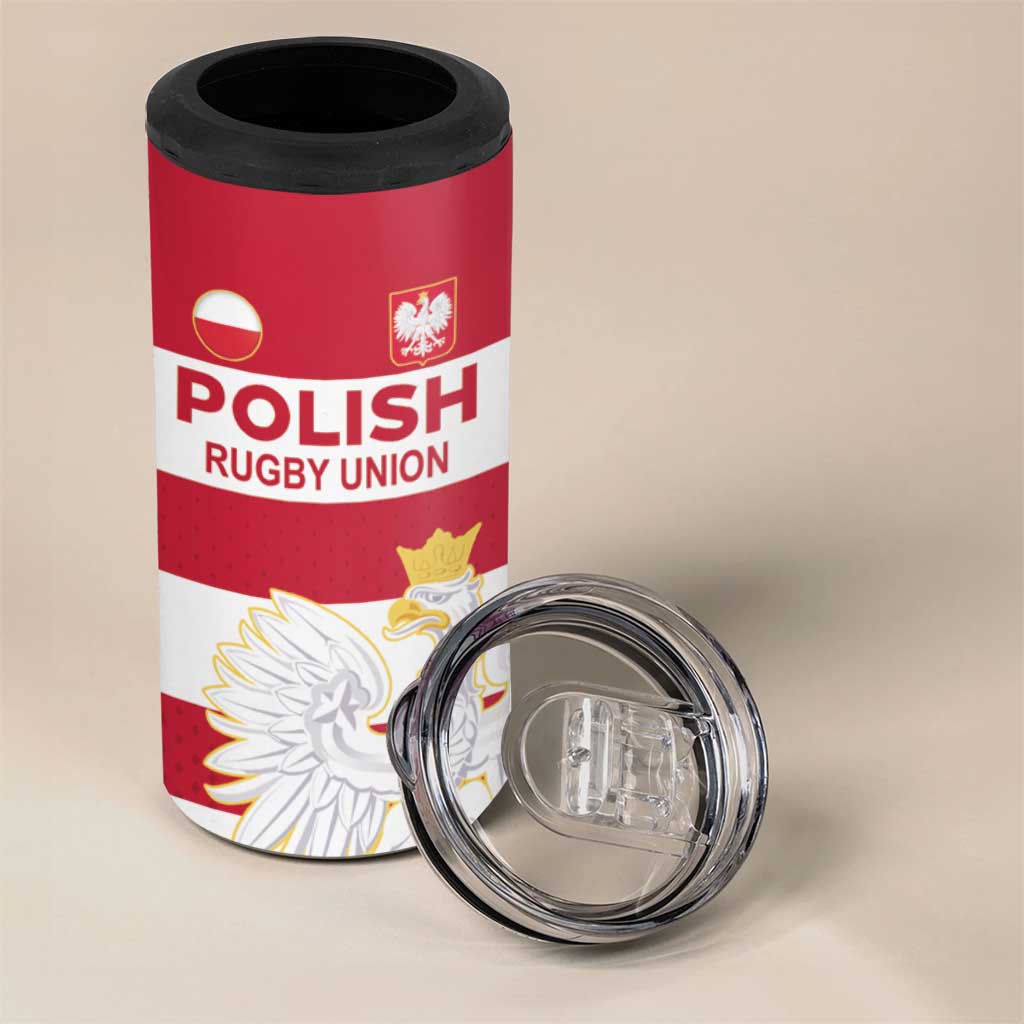 Custom Poland Rugby 4 in 1 Can Cooler Tumbler Biało-czerwoni Go Champion