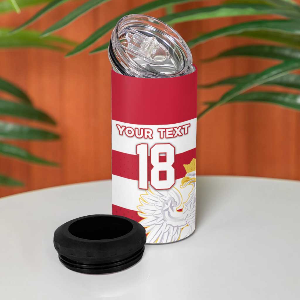 Custom Poland Rugby 4 in 1 Can Cooler Tumbler Biało-czerwoni Go Champion