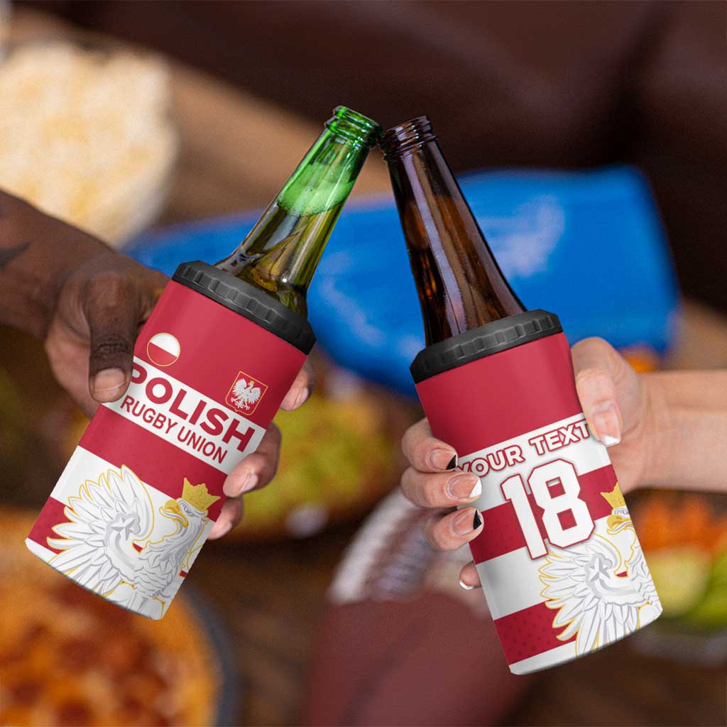 Custom Poland Rugby 4 in 1 Can Cooler Tumbler Biało-czerwoni Go Champion