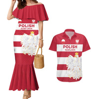 Custom Poland Rugby Couples Matching Mermaid Dress and Hawaiian Shirt Biało-czerwoni Go Champion