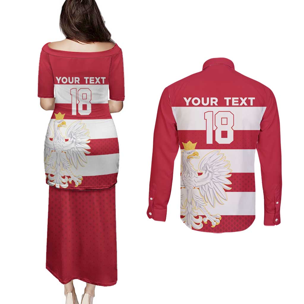 Custom Poland Rugby Couples Matching Puletasi and Long Sleeve Button Shirt Biało-czerwoni Go Champion