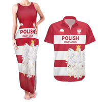 Custom Poland Rugby Couples Matching Tank Maxi Dress and Hawaiian Shirt Biało-czerwoni Go Champion