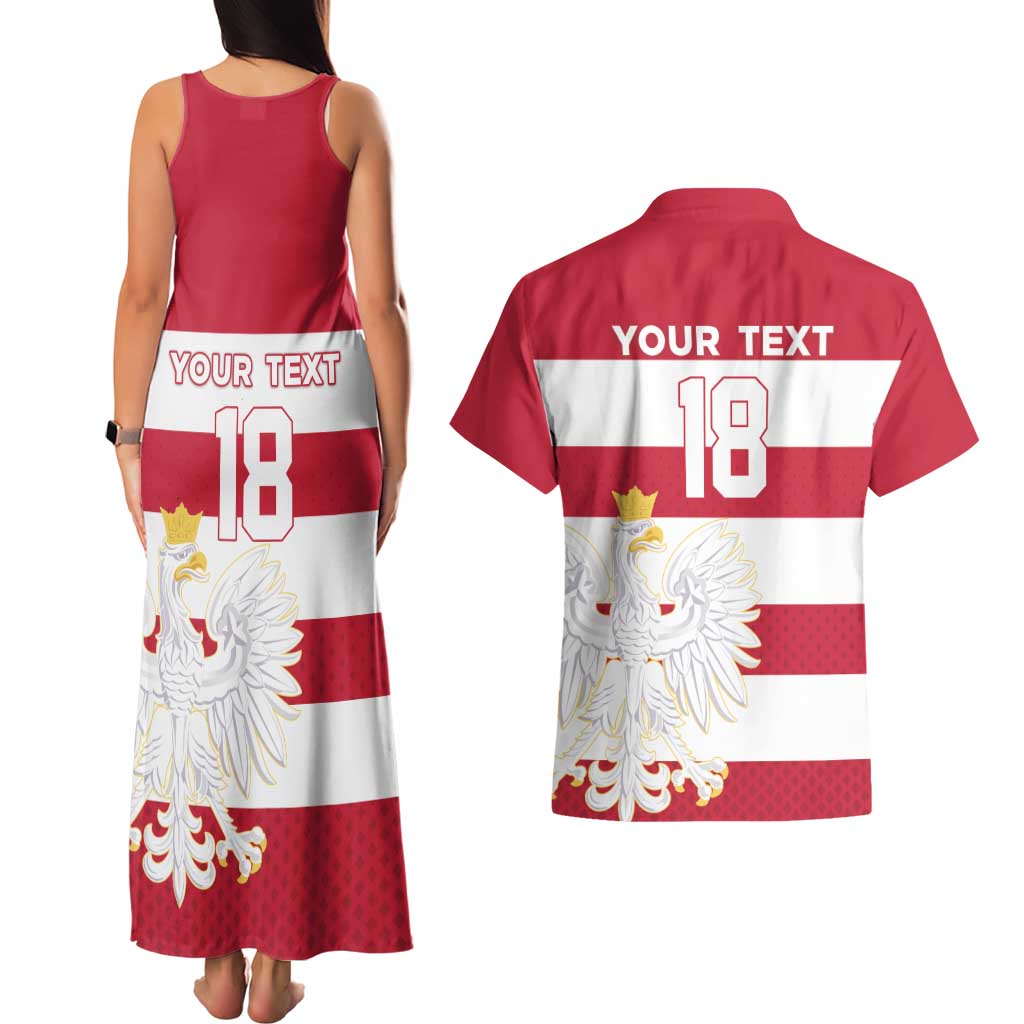 Custom Poland Rugby Couples Matching Tank Maxi Dress and Hawaiian Shirt Biało-czerwoni Go Champion