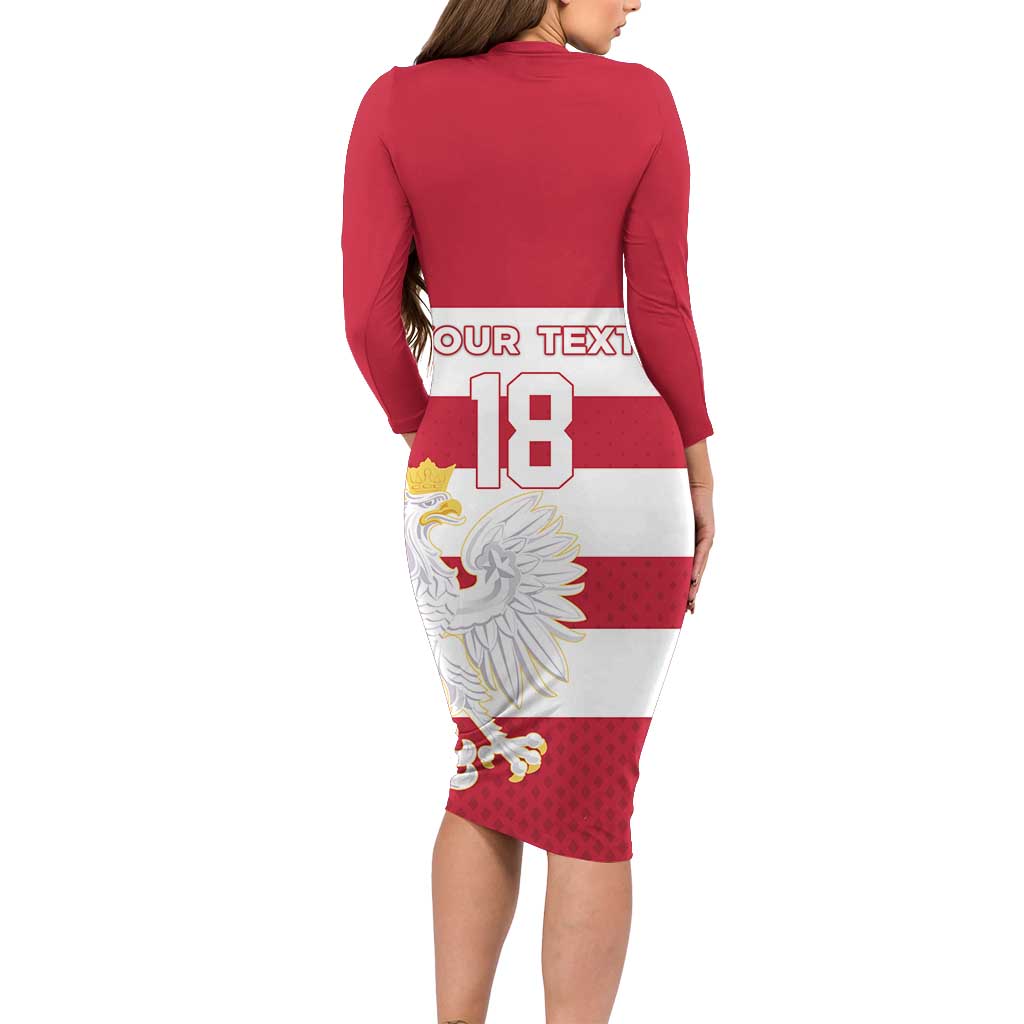 Custom Poland Rugby Family Matching Long Sleeve Bodycon Dress and Hawaiian Shirt Biało-czerwoni Go Champion