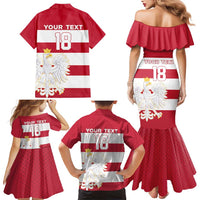 Custom Poland Rugby Family Matching Mermaid Dress and Hawaiian Shirt Biało-czerwoni Go Champion