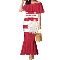 Custom Poland Rugby Family Matching Mermaid Dress and Hawaiian Shirt Biało-czerwoni Go Champion