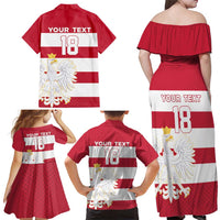 Custom Poland Rugby Family Matching Off Shoulder Maxi Dress and Hawaiian Shirt Biało-czerwoni Go Champion