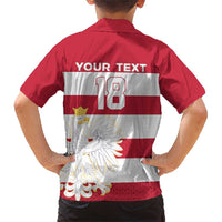Custom Poland Rugby Family Matching Short Sleeve Bodycon Dress and Hawaiian Shirt Biało-czerwoni Go Champion