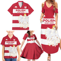 Custom Poland Rugby Family Matching Summer Maxi Dress and Hawaiian Shirt Biało-czerwoni Go Champion