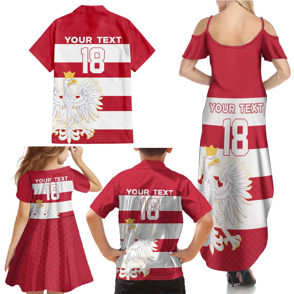 Custom Poland Rugby Family Matching Summer Maxi Dress and Hawaiian Shirt Biało-czerwoni Go Champion