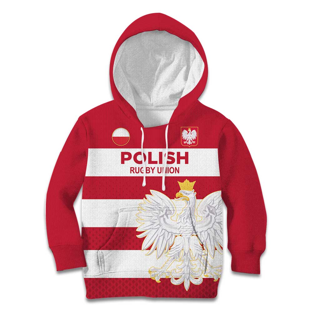 Custom Poland Rugby Kid Hoodie Biało-czerwoni Go Champion