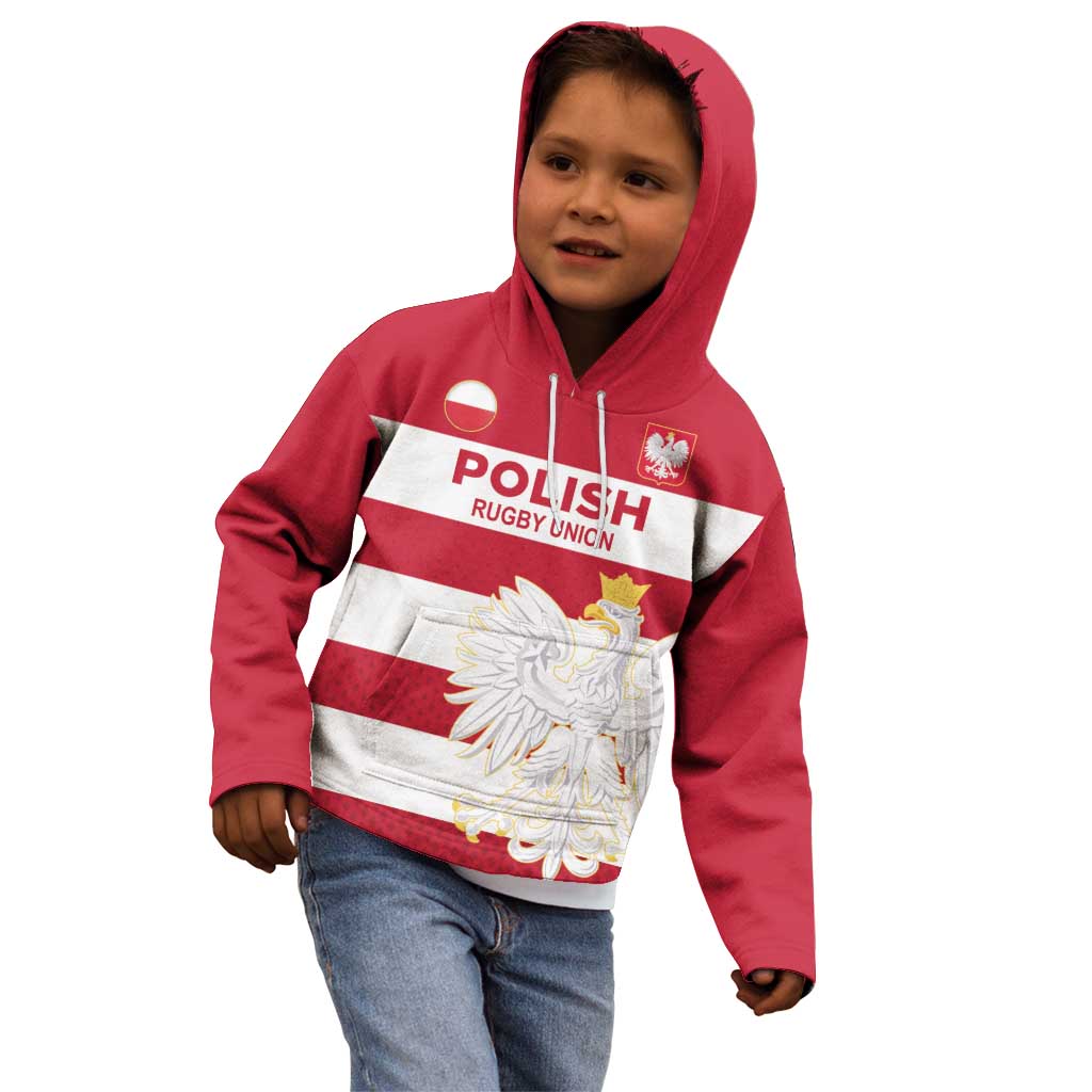 Custom Poland Rugby Kid Hoodie Biało-czerwoni Go Champion