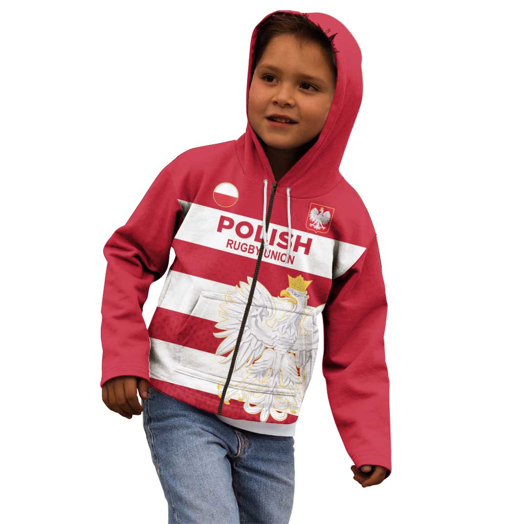 Custom Poland Rugby Kid Hoodie Biało-czerwoni Go Champion