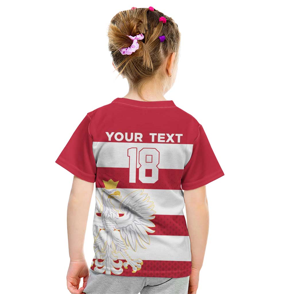 Custom Poland Rugby Kid T Shirt Biało-czerwoni Go Champion