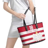 Custom Poland Rugby Leather Tote Bag Biało-czerwoni Go Champion