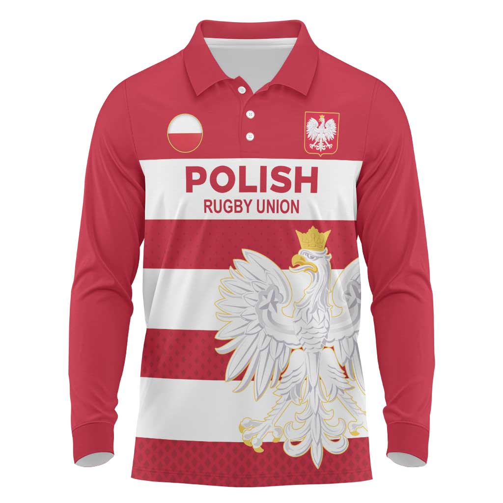 Custom Poland Rugby Long Sleeve Polo Shirt Biało-czerwoni Go Champion